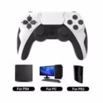 GAMINJA-mando inalámbrico con Bluetooth, doble vibración, 6 ejes, panel táctil, micrófono, puerto de auriculares para PS4, PS3, PC NUEVO